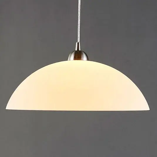 Prezzo Scontato Lampada a sospensione Lindby Valeria, bianca, vetro, Ø 40 cm, E27