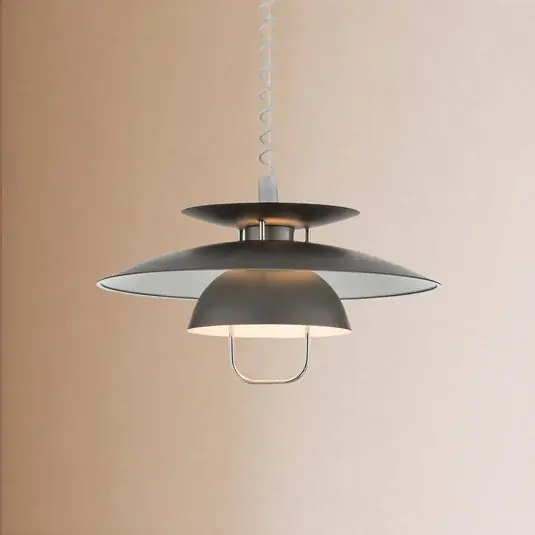Compra Oggi Stesso Lindby lampada a sospensione Nadija, grigia, 43 cm, regolabile in altezza, E27