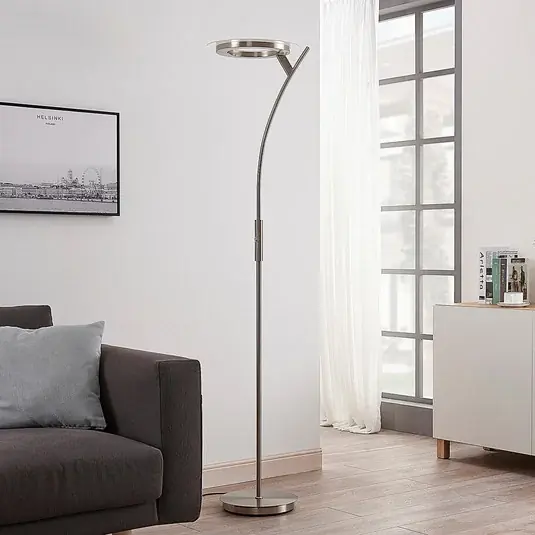 Offerta Del Giorno Lindby Piantana LED Darion, grigio, metallo, dimmerabile, 180cm
