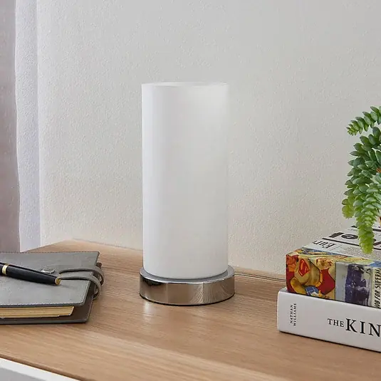 Must-Have Lindby lampada da tavolo Elianna, bianco, vetro, 24 cm, dimmerabile, E14