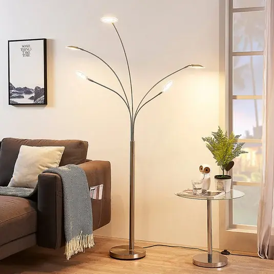 Lindby Piantana LED Anea, 179 cm, a 5 luci, color nichel Soddisfatti O Rimborsati