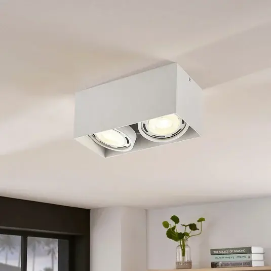 Faretto da soffitto Mabel, a 2 luci, 27 cm, bianco, GU10 Vendita Finale