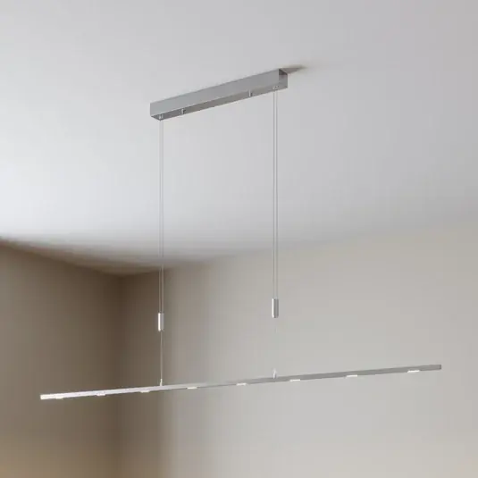 Lucande lampada LED a sospensione Arnik, 180 cm, color nichel, dimmerabile Prezzo Di Fabbrica