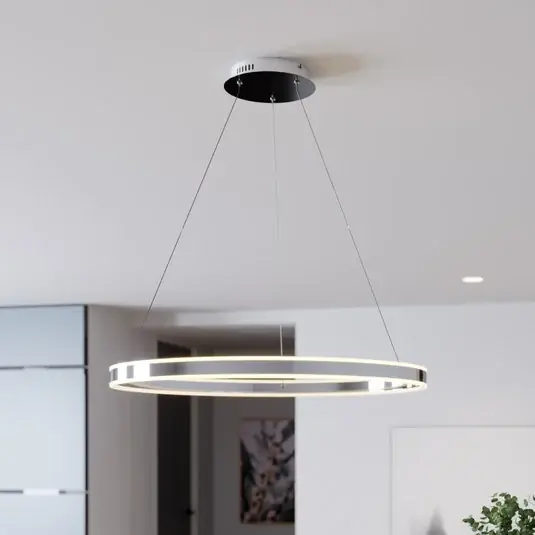 Lucande Lampada LED a sospensione Lyani, 80 cm, cromo, dimmerabile Solo Oggi