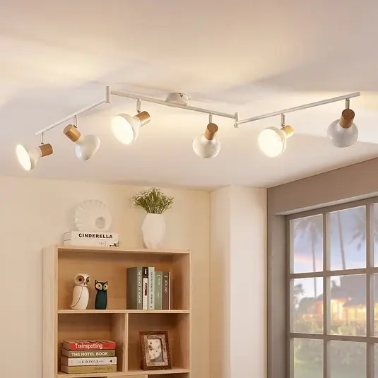 Must-Have Lindby Fridolin fatto da soffitto, 160 cm, a 6 luci, bianco, metallo