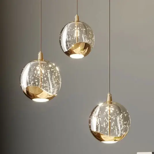 Lucande Lampada LED a sospensione Hayley, Ø 25 cm, a 3 luci, oro, vetro Vendita Finale