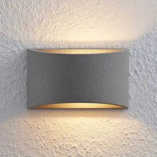Offerta Limitata Lindby Edvin applique di cemento, semicircolare
