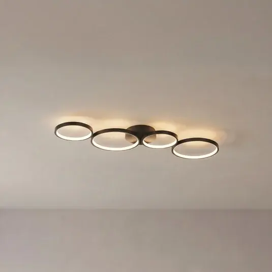 Lindby Plafoniera LED Evengeline, nero, alluminio, 88 cm Direttamente Dal Produttore