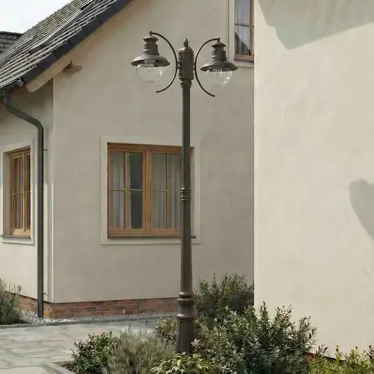 Occasione Imperdibile Lampada da esterno Lindby Eddie, 198 cm, ruggine, metallo, IP44, E27