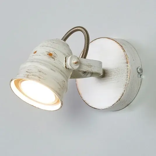 Lindby Faretto da parete Leonor, bianco, metallo, a 1 luce, 9,5 cm Consegna Rapida