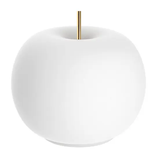 Solo Oggi kdln Lampada da tavolo LED Kushi, bianco/ottone, Ø 17 cm, vetro
