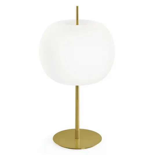 kdln lampada da tavolo Kushi XL, ottone/bianco, altezza 60 cm, dimmerabile Soddisfatti O Rimborsati