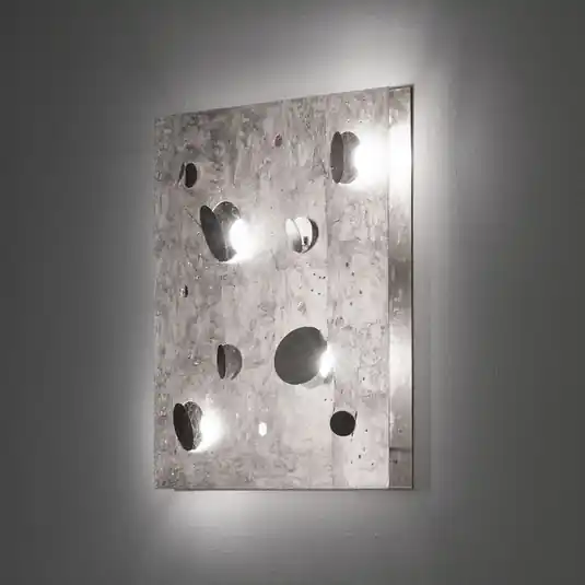 Scelto Dai Clienti Knikerboker Buchi applique 60x60cm argento foglia