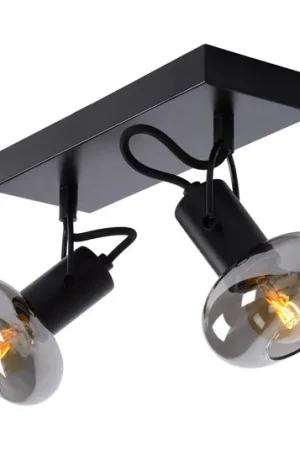 Ultima Occasione Farotto da soffitto Madee, nero/fumo, 2 luci