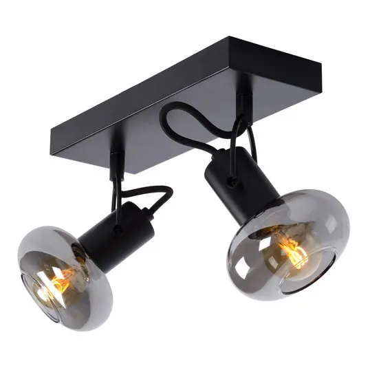 Ultima Occasione Farotto da soffitto Madee, nero/fumo, 2 luci