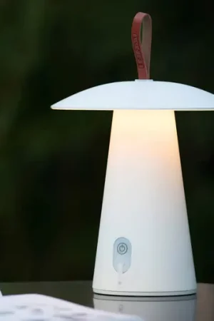 Esclusivo Lampada da tavolo ricaricabile La Donna LED, bianco, alluminio, dimmerabile