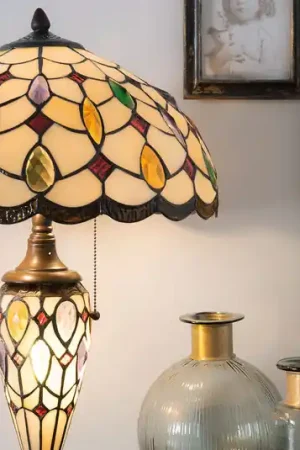 Bestseller Lampada da tavolo 5182 con vetro tiffany colorato