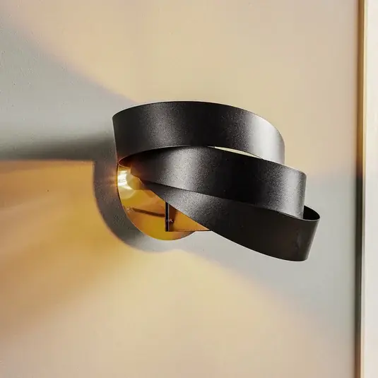 Applique Vento, nero, E14, metallo, altezza 14 cm Più Venduto