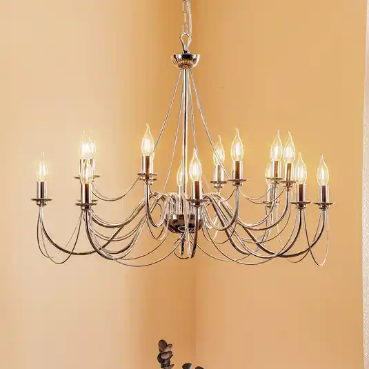 Di Tendenza Lampadario retrò, 16 luci, cromato