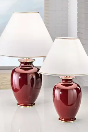 Lampada da tavolo austrolux Giardino Bordeaux 43cm in ceramica 24 carati Soddisfatti O Rimborsati
