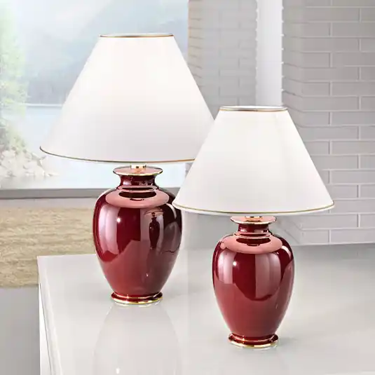 Lampada da tavolo austrolux Giardino Bordeaux 43cm in ceramica 24 carati Soddisfatti O Rimborsati