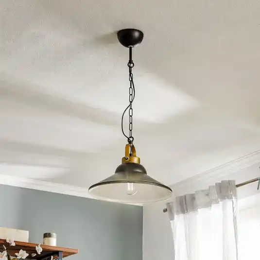 Promozione Lampada a sospensione Iron, nero/bianco/ottone anticato