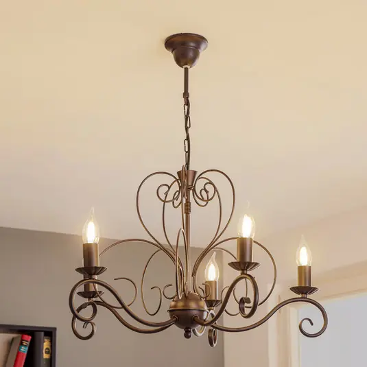 Prezzo Scontato Lampadario Mauro, nero, a 5 luci, Ø 62 cm, metallo, E14