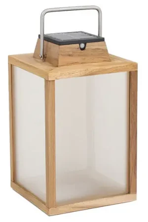 Lanterna solare a LED Tradition in teak Altezza 40 cm Di Tendenza