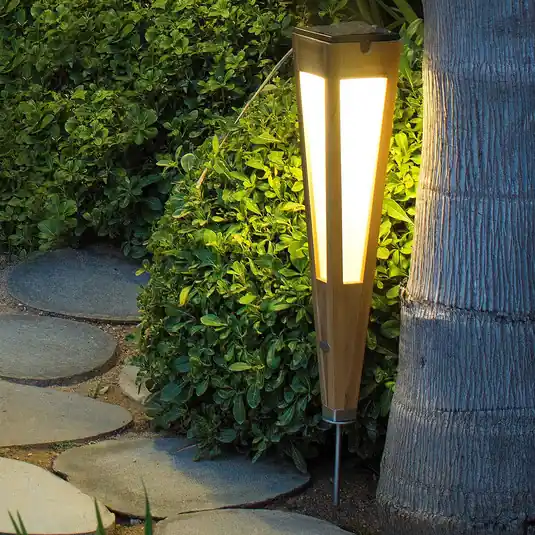 Tecka Torcia solare a LED con sensore, 52 cm, teak Acquista Ora