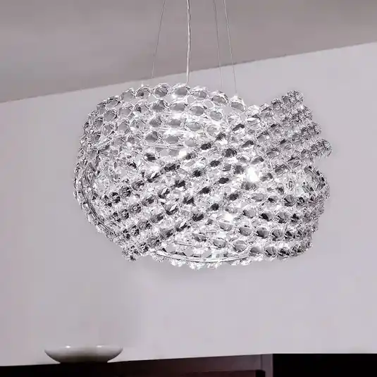 Lampada a sospensione Diamante Ø 40 cm, cristallo Spedizione Espresso