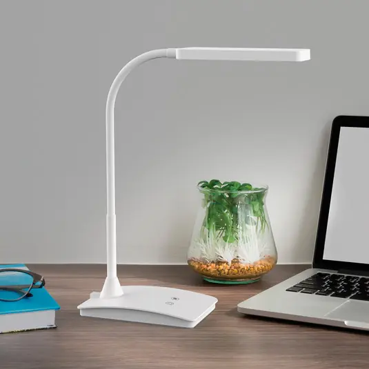 Lampada da scrivania a LED MAULpearly, bianca, 38 cm, dimmerabile, CCT Nuova Collezione