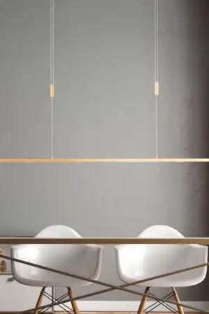 Super Prezzo Lampada LED a sospensione Quitani Tolu, lunghezza 139 cm, ottone
