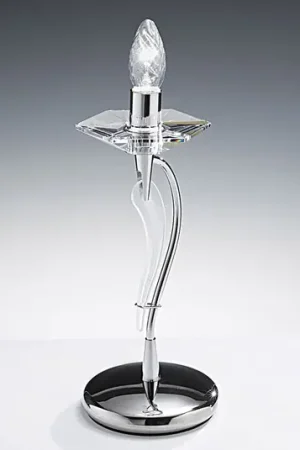 Lampada da tavolo Icaro con cristallo, cromo Promozione Esclusiva