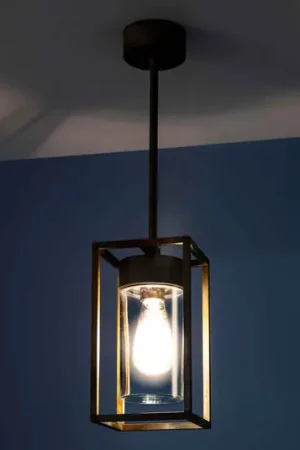 Sospensione Cubic³ 3368 ottone anticato/traspar. Offerta Lampo