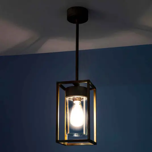 Sospensione Cubic³ 3368 ottone anticato/traspar. Offerta Lampo