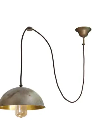 Sospensione Circle decentrata 1 luce ottone antic. Nuovo Arrivo