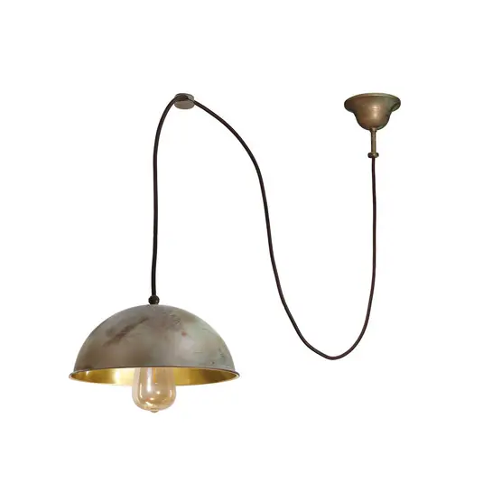 Sospensione Circle decentrata 1 luce ottone antic. Nuovo Arrivo