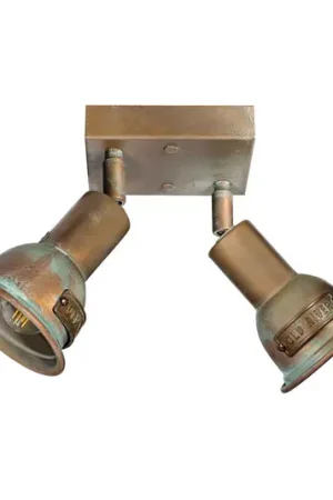 Compra Oggi Stesso Plafoniera Azali 1423.E27, 2 luci, ottone anticato