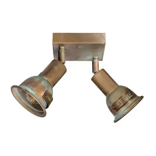 Compra Oggi Stesso Plafoniera Azali 1423.E27, 2 luci, ottone anticato