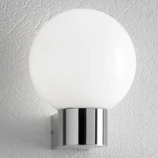 Applique da esterno Kekoa, vetro, acciaio inox, Ø 23 cm Compra Adesso