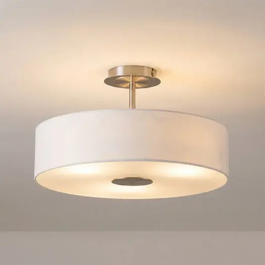 Plafoniera Lindby Josia, bianco, tessuto, Ø 47 cm, E27 Consegna Rapida