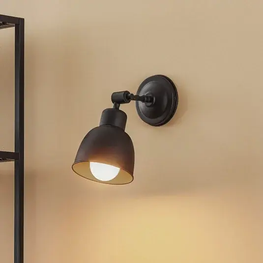 Applique Emoti, 1 luce, nera Offerta Lampo