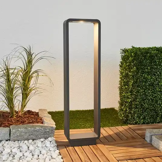 Lucande lampione a LED Ninon, 80 cm, antracite, metallo Ultima Occasione
