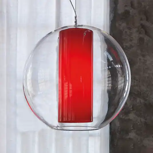 Modo Luce Bolla sospensione plastica rosso Ø 60 cm Offerta Lampo