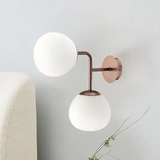 A Buon Prezzo Maytoni applique Erich, ottone rosé, vetro/metallo, a 2 luci