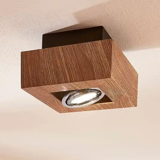 Arcchio faretto Vince, 14 x 14 cm, color legno, metallo, GU10 Super Prezzo