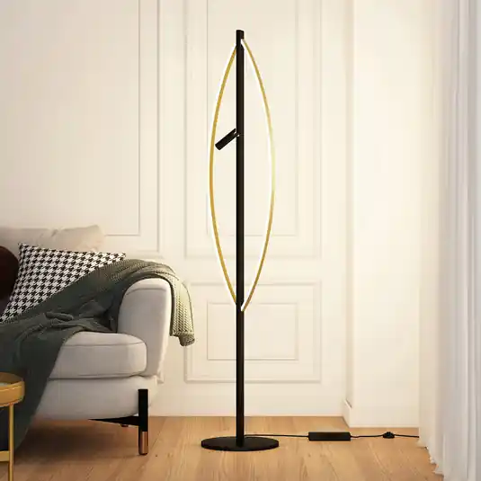 Di Tendenza Lampada LED da pavimento Lucande Matwei, ovale, ottone