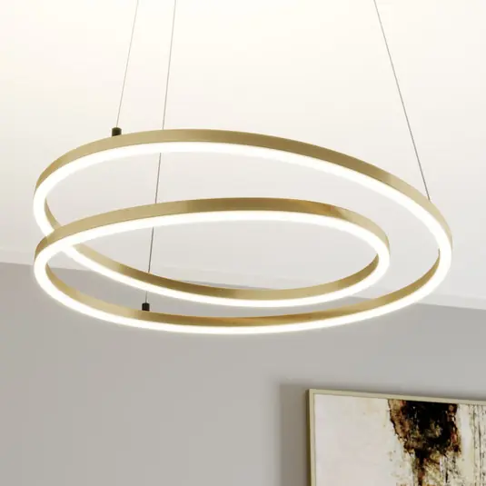 Lampada LED a sospensione Davian di Lindby, color ottone, 49 cm, dimmerabile Novità