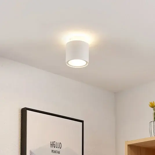 Arcchio plafoniera Walisa, Ø 10 cm, bianco, diffusore, GU10 Prezzo Conveniente