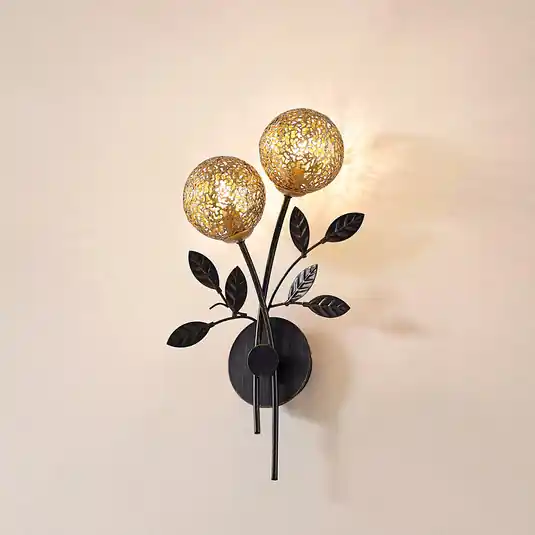Lucande applique Evory, 30 cm, a 2 luci, nero/oro, G9 Offerta Limitata